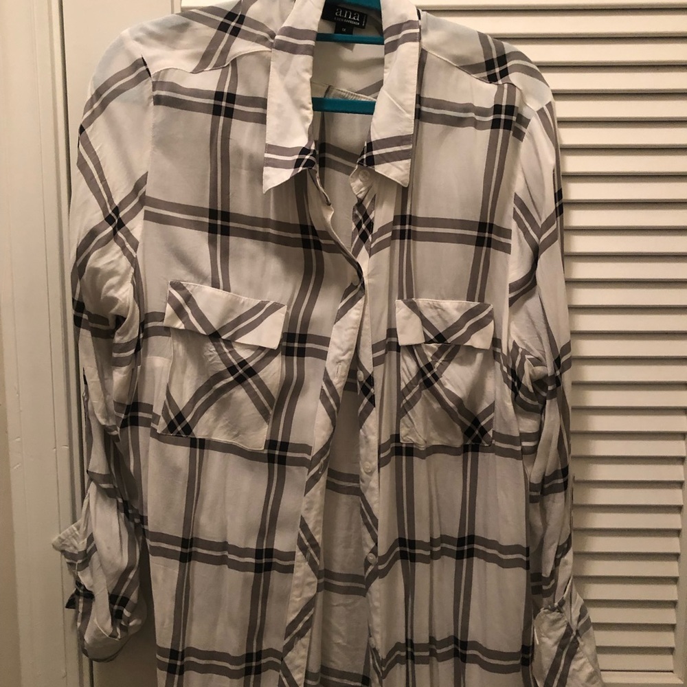 1x plaid blouse